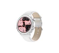 Smartbluetooth casque montre HK43 bracelet en cuir argenté rappel sportif santé