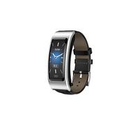 Smartbluetooth montre B77 argent bracelet en cuir noir sport santé blood oxygen