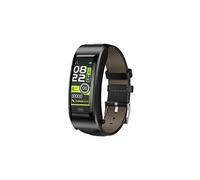 Smartbluetooth montre B77 bracelet en cuir noir sport santé sang oxygène