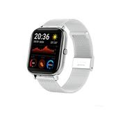 Smartbluetooth montre QH10 bracelet en acier argenté sport santé blood oxygen