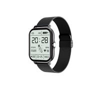 Smartbluetooth montre Y113 acier noir + bracelet adhésif sport wellness mètre pas