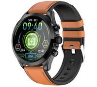 Smartbluetooth watch ET440 brown bracelet en cuir ecg pour vérifier la fréquence cardiaque sport
