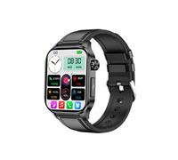 Smartbluetooth watch ET580 black cuir bracelet résistant à l'eau fréquence cardiaque température corporelle