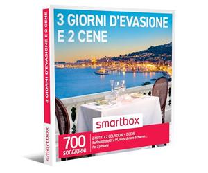 smartbox - Coffret cadeau pour homme ou femme - 3 jours d'évasion et 2 dîners - Idées cadeaux originales - 2 nuits avec petit déjeuner et 2 dîners pour 2 personnes