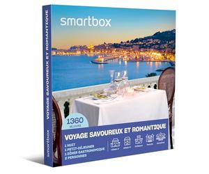 Smartbox - Coffret Cadeau Voyage Savoureux et Romantique - Idée Cadeau évasion - Une Nuit avec dîner de Chef pour 2 Personnes