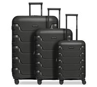 SMARTBOX Édition 01 Article de base, Noir , Kofferset (3-teilig) erweiterbar, Valise rigide avec roulettes pivotantes