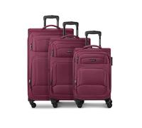 SMARTBOX Edition 04 new3, bordeaux, 3-Set, Chariot à bagages souple avec roulettes pivotantes