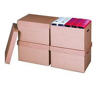 Smartbox Pro 10 pièces Carton d'archives Boîte d'archives avec fond et couvercle pour le rangement de classeurs A4, Boîte d'archives, 413x330x266mm