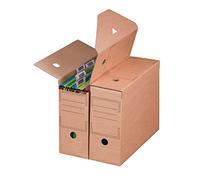 Smartbox Pro Set de 10 boîtes à archive avec fond automatique pour dossiers suspendus Marron