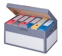 smartboxpro Boîte d'archives à couvercle, gris