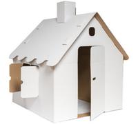SMARTBOXPRO Maison de jeu, en carton ondulé, blanc