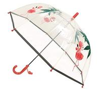 SMARTBULLE Parapluie Enfant Transparent Cloche - Bordure fluorescente : Résistant au vent ; Diamètre=71cm ; ouverture manuel ; Parapluie Fille ; Motif : FLAMANT ROSE