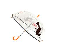SMARTBULLE Parapluie Enfant Transparent Cloche - Bordure fluorescente : Résistant au vent ; Diamètre=71cm ; ouverture manuel ; Parapluie Garçon ; Motif : DINOSAURE J'AI FAIM