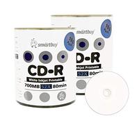Smartbuy 700 MB/80min 52 x CD-R Blanc Jet d'encre hub Printable vierge données les supports de disque Shrink Lot 200-Disc