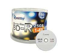 Smartbuy Lot de 50 disques Blu-ray enregistrables simple couche 25 Go 6X avec logo sur le dessus, donn es vierges, support vid o, broche de 50 di