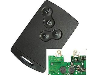 smartcard 4 Boutons Carte complète avec électronique à Programmer Compatible avec Koleos Zoé Megane Latitude Laguna Fluence Scénic Grand Scénic 433Mhz PCF7952 ProPlip