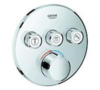 Mitigeur encastré Grohe SmartControl, trois vannes d'arrêt, rosette ronde, 29146000