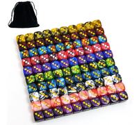 Smartdealspro Lot de 100 dés bicolores à angle rond à six faces avec pochette gratuite pour Tenzi, Farkle, Yahtzee, Bunco ou enseignement des mathématiques