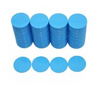 SmartDealsPro lot de 100 jetons en plastique opaque de 25 mm, mini-jetons de poker, jetons de jeu avec boîte de rangement (bleu ciel)