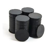 Smartdealspro Lot de 100 mini jetons de poker en plastique opaque, 32 mm, avec boîte de rangement (plats, 100 pièces, noir)