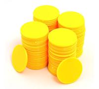 Smartdealspro Lot de 100 mini jetons de poker en plastique opaque avec boîte de rangement Jaune 32 mm