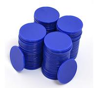 Smartdealspro Lot de 100 mini jetons de poker opaques en plastique avec boîte de rangement Bleu foncé 32 mm