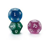 SmartDealsPro Lot de 3 dés astrologiques astrologiques divination zodiaque 12 faces D12 pour cartes de tarot constellation (couleur 1)