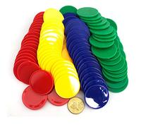 Smartdealspro Mini jetons de poker en plastique opaque avec boîte de rangement (4 couleurs : rouge, jaune, bleu, vert, 40 mm)