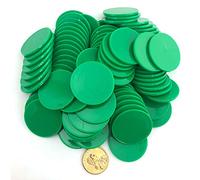 Smartdealspro Mini jetons de poker en plastique opaque avec boîte de rangement Vert foncé 40 mm