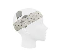 SmartEAR - Bandeau Universel pour Processeurs Audio et Implants Cochléaires - Pour Enfants et Adultes - Confort et Protection - M - Beige avec empreintes de pattes