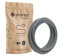 smartect Cable Electrique Textile Gris Foncé, Fil Electrique Tissu de 2 Mètres, 2 Conducteurs (2 x 0,75mm²) Cable Tissu Lampe pour Les Projets de Bricolage