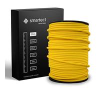 smartect Cable Electrique Textile Jaune, Fil Electrique Tissu de 50 Mètres, 3 Conducteurs (3 x 0,75mm²) Cable Tissu Lampe pour Les Projets de Bricolage