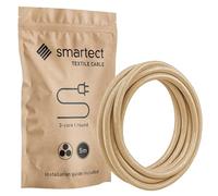 smartect Cable Electrique Textile Marron Clair, Fil Electrique Tissu de 5 Mètres, 3 Conducteurs (3 x 0,75mm²) Cable Tissu Lampe pour Les Projets de Bricolage
