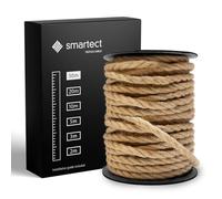 smartect Cable Electrique tordu Textile Jute, Fil Electrique Tissu de 50 Mètres, 3 Conducteurs (3 x 0,75mm²) Cable Tissu Lampe pour Les Projets de Bricolage