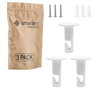 smartect support Mural et plafond à suspendre pour câbles [3 pièces, Blanc] Fixation au Plafond avec vis et chevilles, Support de Câble en saillie pour vos projets DIY