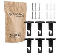 smartect support Mural et plafond à suspendre pour câbles [6 pièces, Noir] Fixation au Plafond avec vis et chevilles, Support de Câble en saillie pour vos projets DIY