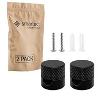 smartect Support Mural et plafonnier en Aluminium pour Câbles [2 pièces, Strié, Noir] Fixation au Plafond avec vis et chevilles, Support de Câble en saillie pour vos projets DIY