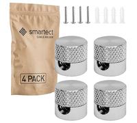 smartect Support Mural et plafonnier en Aluminium pour Câbles [4 pièces, Strié, Métal] Fixation au Plafond avec vis et chevilles, Support de Câble en saillie pour vos projets DIY
