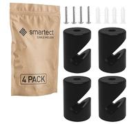 smartect Support Mural et plafonnier pour Câbles [4 pièces, Noir] Fixation au Plafond avec vis et chevilles, Support de Câble en saillie pour vos projets DIY