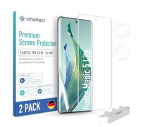 smartect TPU Film Protection 2 + 2 Pièces pour Honor Magic 5 Lite | Protège Écran + Caméra HD Anti-Rayures, Sans Bulles, Ultra Transparent, Compatible Empreintes Digitales, Compatible Coque