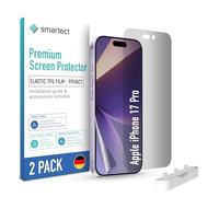 smartect TPU Film Protection 2 Pièces Privacy pour Apple iPhone 17 Pro | Protège Écran Anti-Espion Anti-Rayures, Ecran Protection HD Sans Bulles, Compatible Empreintes Digitales, Compatible Coque