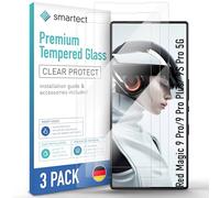 smartect Verre Trempé [3 Pièces, Clear] pour Red Magic 9 Pro/ 9 Pro Plus/ 9S Pro 5G, Protecteur d'écran en Verre HD Anti Rayures, Sans Bulles, Dureté 9H, 0.3mm Ultra Transparent, Ultra Résistant