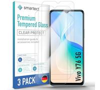 smartect Verre Trempé 3 Pièces pour Vivo Y76 5G | Protecteur d'écran HD Anti-Rayures, Vitre de Protection Sans Bulles, Dureté 9H, 0.3 mm Ultra Transparent, Ultra Résistant