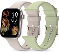 Smartee Duo 2 ¿ Smartwatch With Interchangeable Strap, 1.78 Inch Amoled Display, Large 7 Day Battery, +100 Sports, Ip68, Bluetooth, Android And Ios Calls ¿ Beige/Green