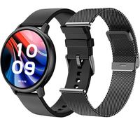 Smartee Duo Classic ¿ Smartwatch Montre Intelligente Noire Avec Bracelet Métallique Interchangeable, Écran Amoled 1,43¿, Appels Bluetooth, 8 Jours De Batterie, 100 Sports, Ip68