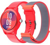 Smartee Duo Vivo - Smartwatch Montre Intelligente De Couleur Rouge Avec Bracelet Interchangeable, Cadran Rond Haute Définition 1. 27¿, Appels Bluetooth, 8 Jours De Batterie, 100 Sports, Ip68