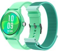 Smartee Duo Vivo - Smartwatch Montre Intelligente De Couleur Turquoise Avec Bracelet Interchangeable, Cadran Rond Haute Définition 1. 27\U201D, Appels Bluetooth, 8 Jours De Batterie, 100 Sports, Ip68