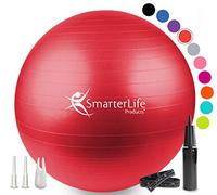 SmarterLife Ballon d'exercice, ballon de yoga pour fitness, équilibre, stabilité ou grossesse, ballon de gym pour entraînement du tronc, thérapie physique, chaise de yoga pour bureau, antidérapant
