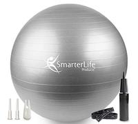 SmarterLife Ballon d'exercice de yoga pour fitness, équilibre, stabilité ou grossesse, ballon de gym pour entraînement du tronc, thérapie physique, chaise de yoga pour bureau, antidérapant,