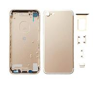 Smartex® Chassis Arriere en Verre + Coque + Tiroir SIM Compatible avec iPhone 7 | sans Logo, sans Composants PRÉINSTALLÉS (Or)